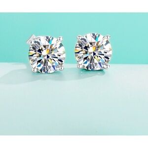 MOISSANITE 1 CARAT STUD EARRINGS GRA CERTIFIED